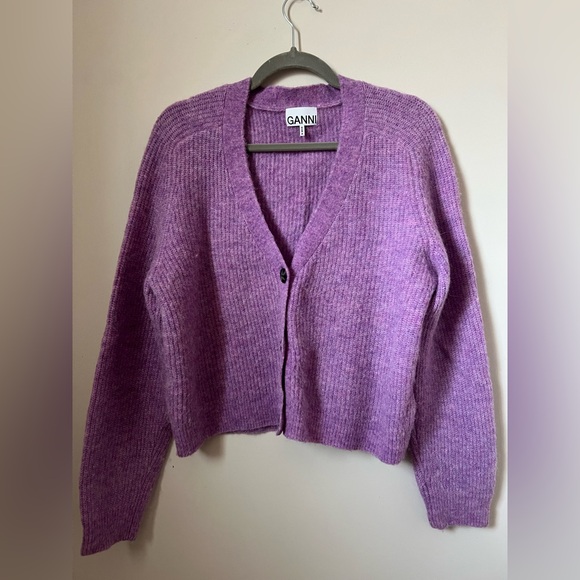 Ganni Lilac Button-Up Cardigan - Picture 2 of 8